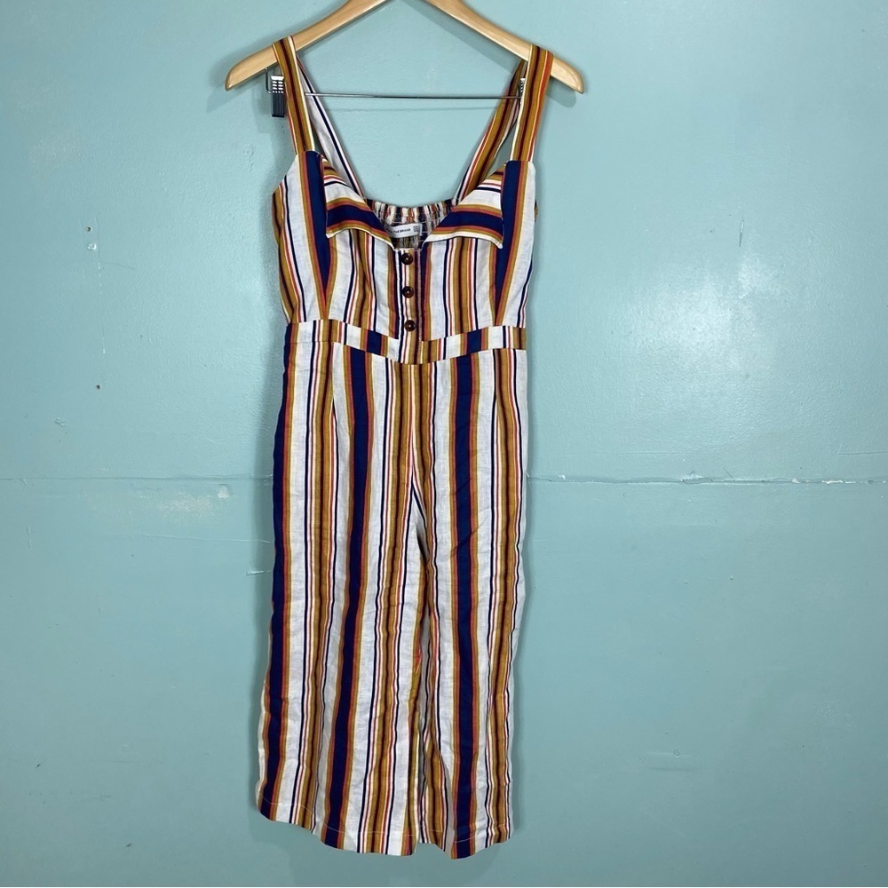 Faithfull The Brand Scout Linen Sleeveless Stripes Jumpsuit‎ Sz XS